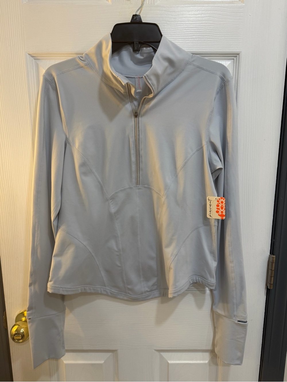 FP Movement by Free People Light Gray Quarter-Zip Pullover